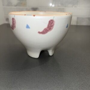 USA POTTERY GUACAMOLE SALSA DISH CHILE PEPPER DESIGN